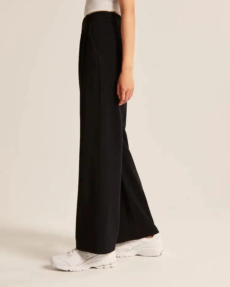 High Waist Pleated Tailored Pants