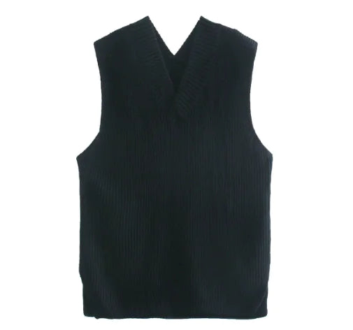 V Neck Knitted Vest