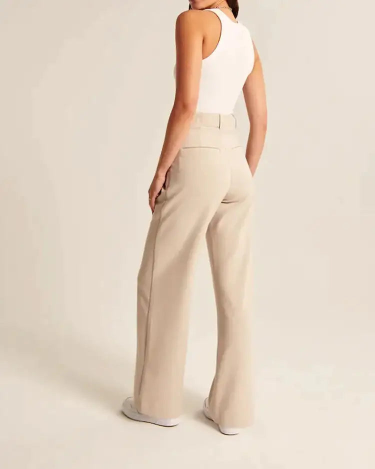 High Waist Pleated Tailored Pants