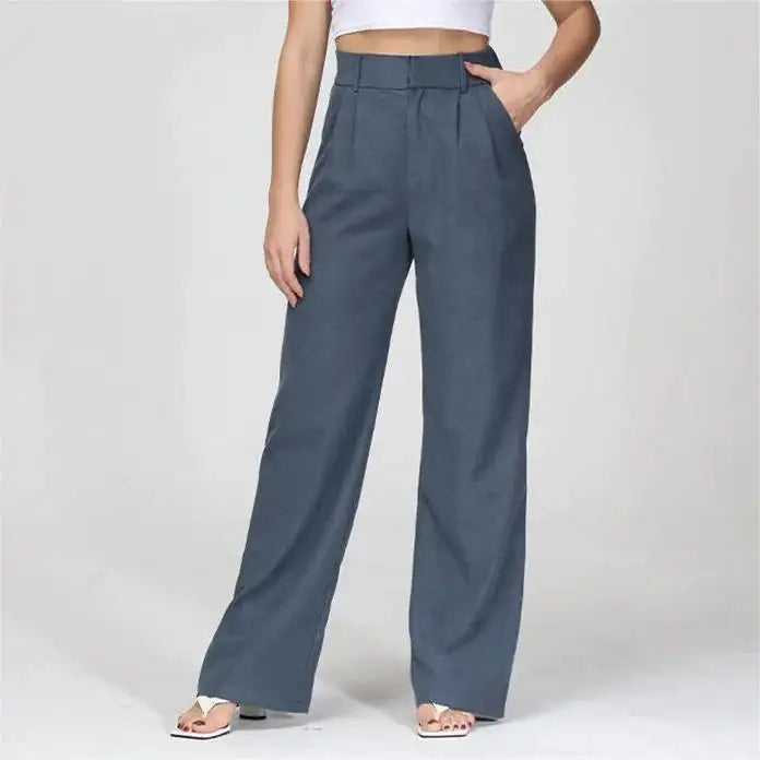 High Waist Pleated Tailored Pants