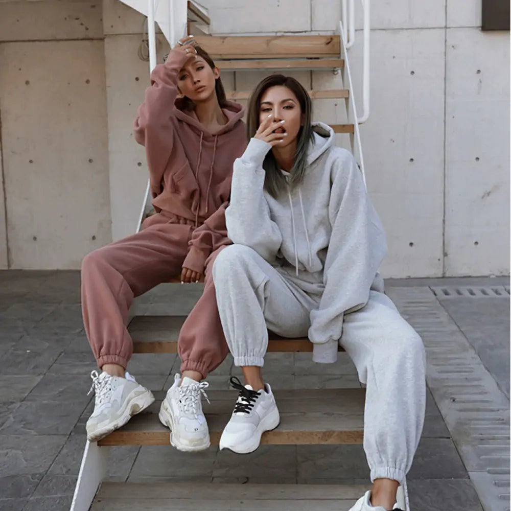 Casual Two-piece Set - Hoodie & Loose Pants