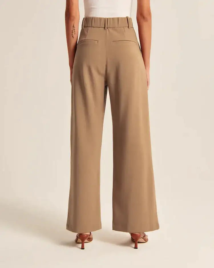 High Waist Pleated Tailored Pants