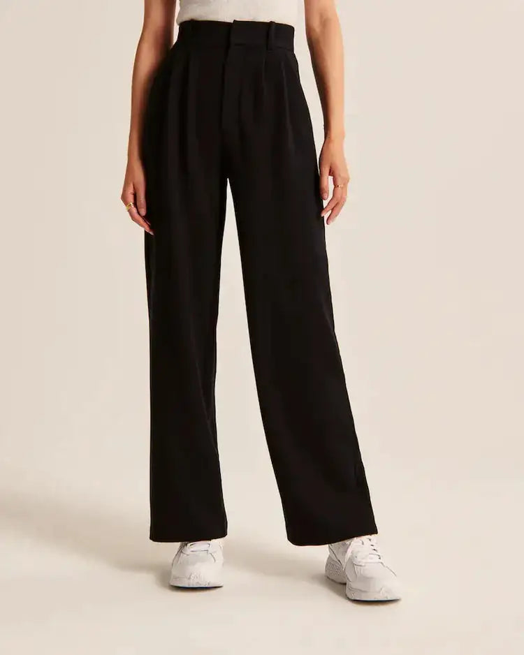 High Waist Pleated Tailored Pants